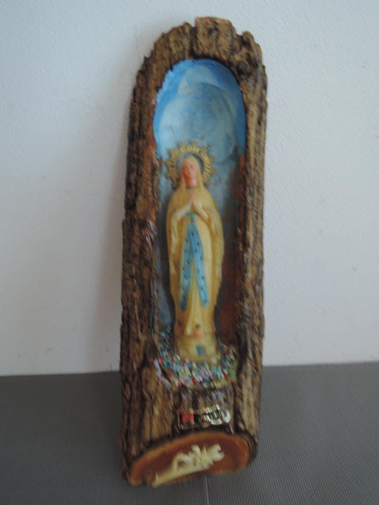 Lourdes souvenier met beeldje van Maria, Ophalen of Verzenden, Zo goed als nieuw, Beeld(je), Christendom | Katholiek