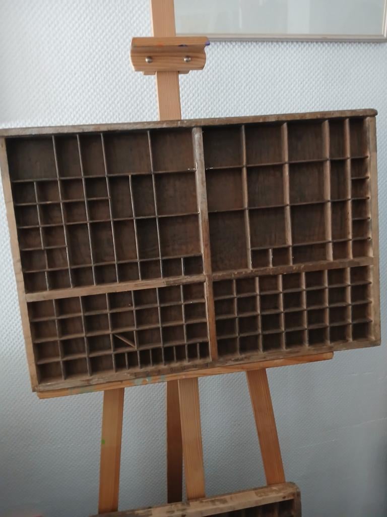 Vintage houten letterbak / sorteerbak, Ophalen of Verzenden