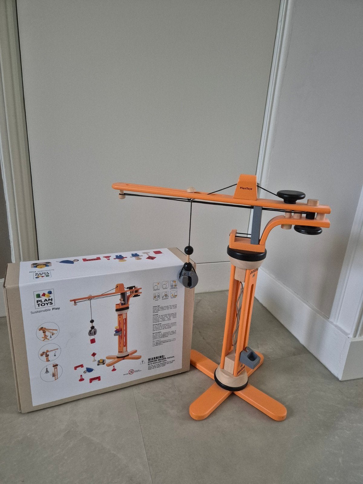 Plant Toys Houten Hijskraan - Zo goed als nieuw, Ophalen of Verzenden, Gebruikt, Bouwen