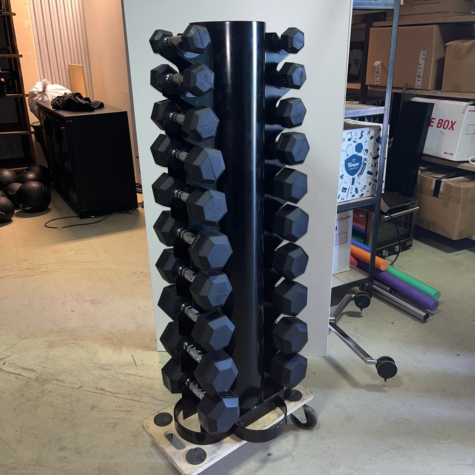 Dumbbellset met rek - 20 dumbbells, Ophalen, Gebruikt, Armen, Halterset
