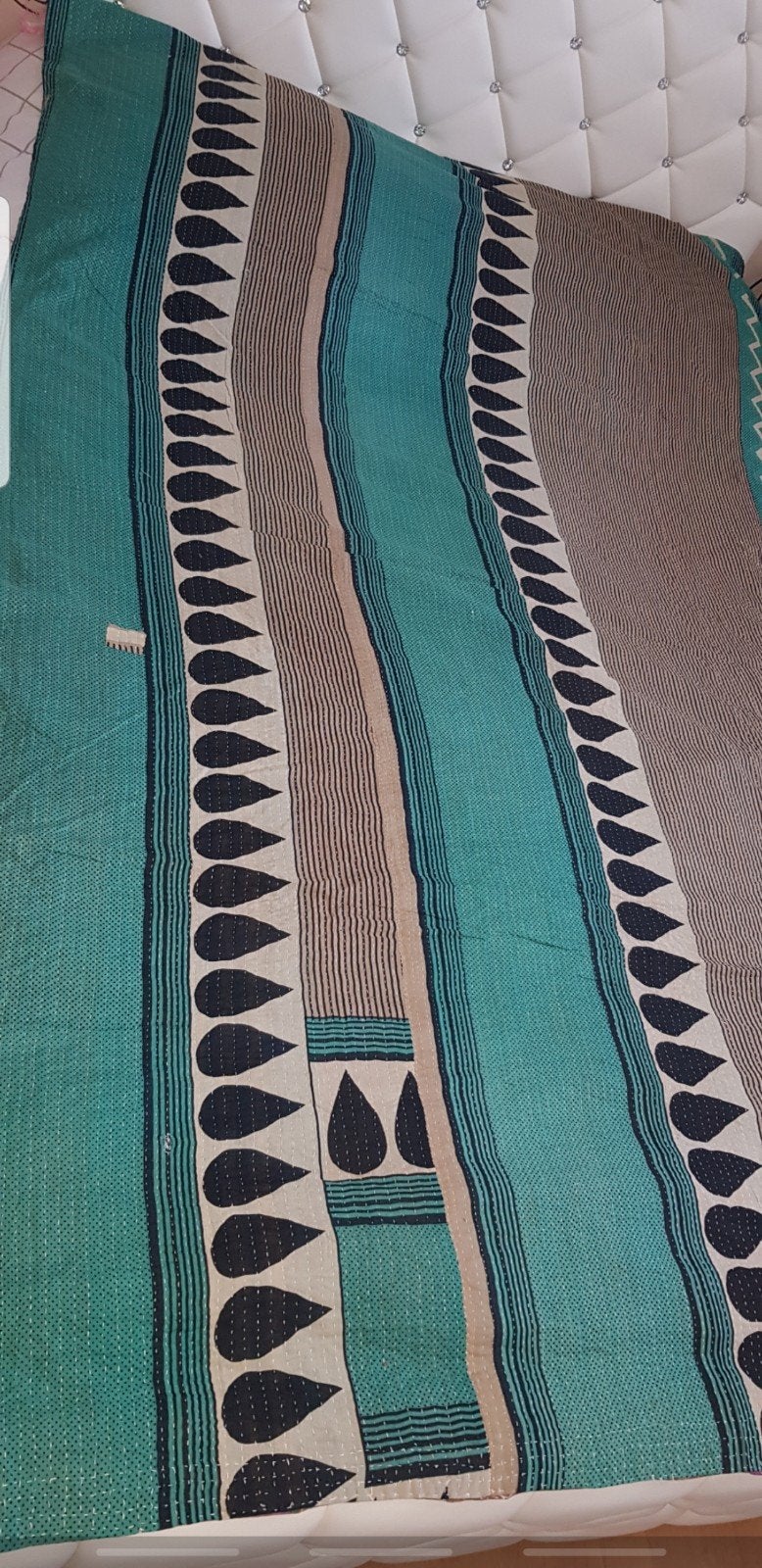 Unieke katoen Kantha  - Handgemaakt, Ophalen of Verzenden, Nieuw, Tweepersoons, Deken of Dekbed