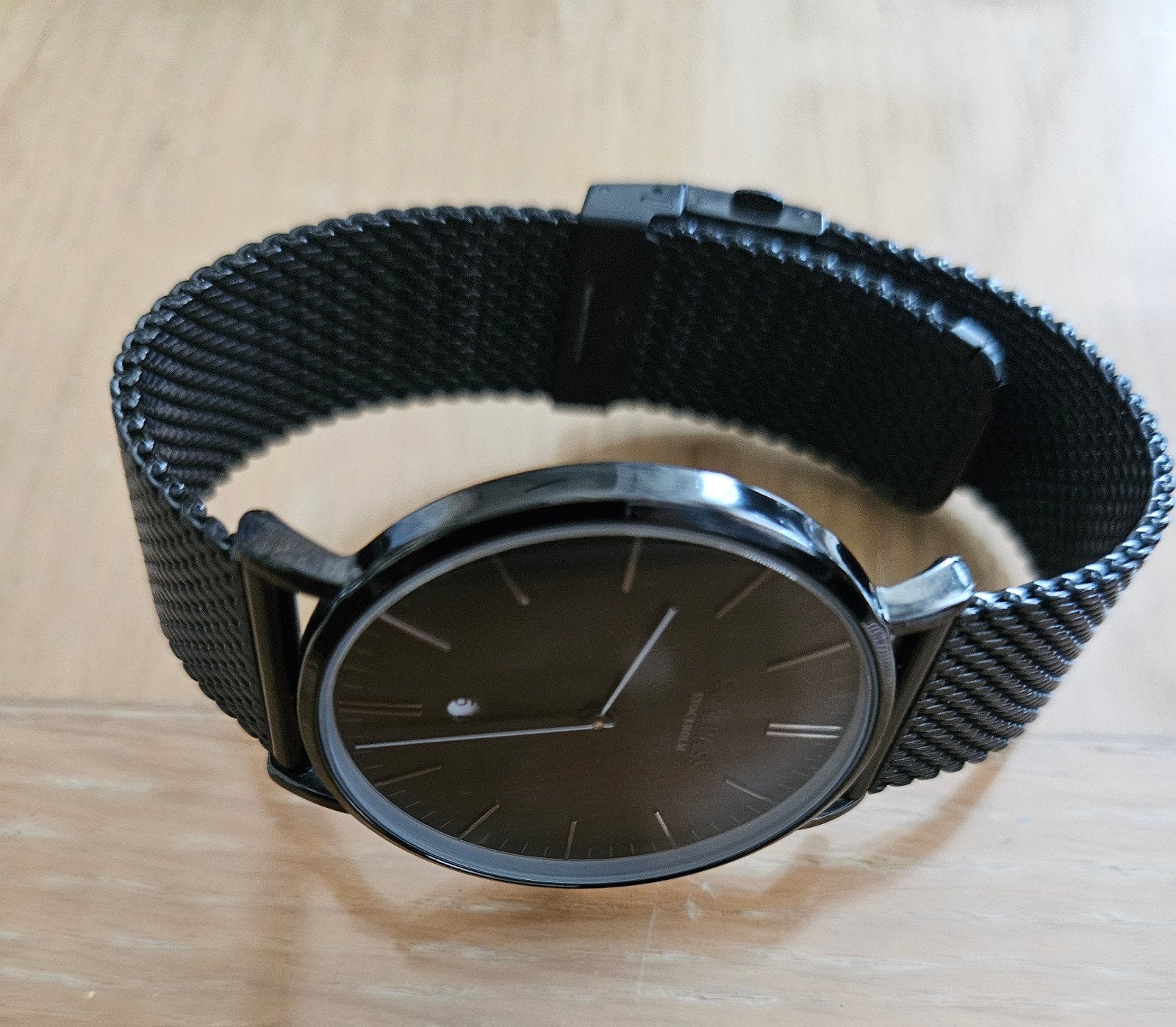 Herenhorloge Kompas zwart zgan, Sieraden, Tassen en Uiterlijk, Horloges | Heren, Staal, Polshorloge, Zo goed als nieuw, Ophalen