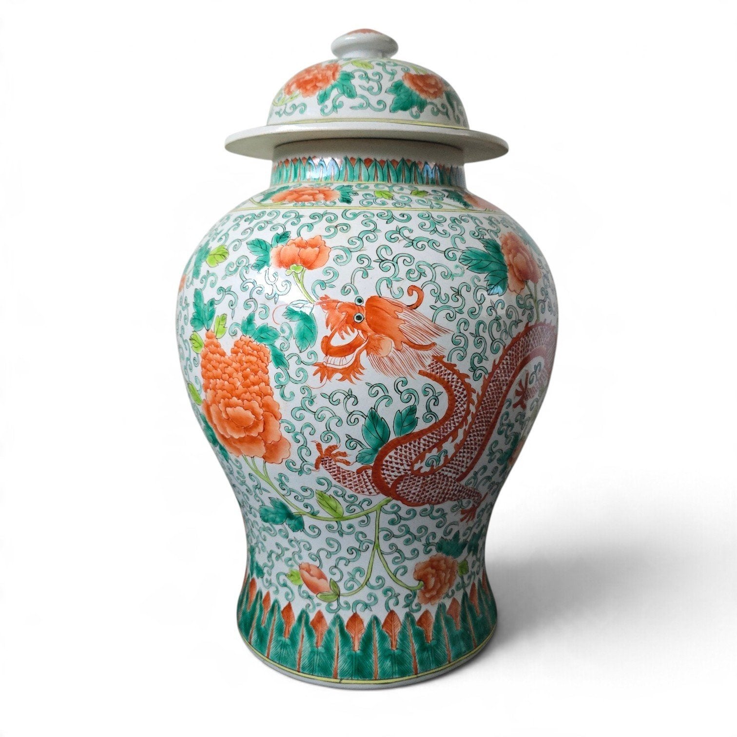 Grote Chinese famille verte dekselvaas, Chinees porselein, Ophalen of Verzenden