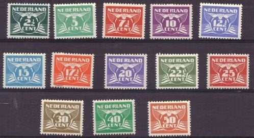 Nederland 1941-nvph379-391 Frankeerzegels Vliegende Duif ab1, Postzegels en Munten, Ophalen of Verzenden, T/m 1940, Postfris