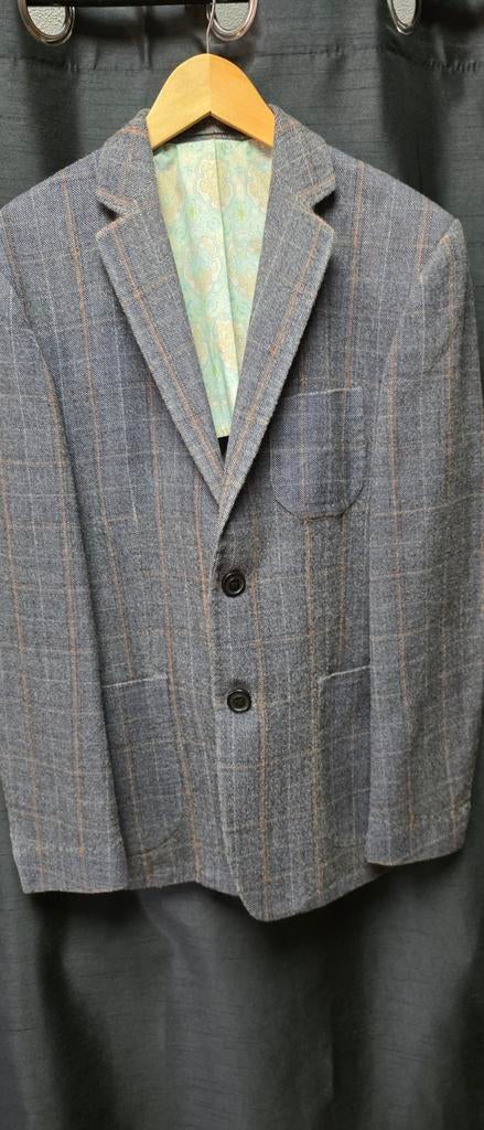 Stijlvol Grijs Colbert met Ruitpatroon, Kleding | Heren, Maat 52/54 (L), Onbekend, Ophalen of Verzenden, Zo goed als nieuw