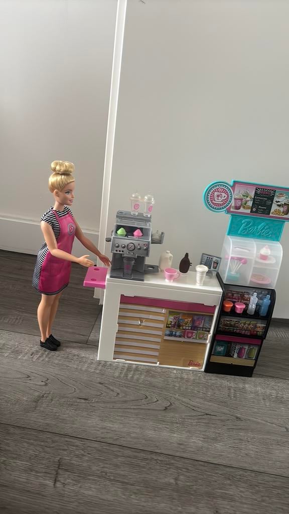 Barbie Koffieshop Speelset met Barbiepop, Ophalen of Verzenden, Zo goed als nieuw, Barbie