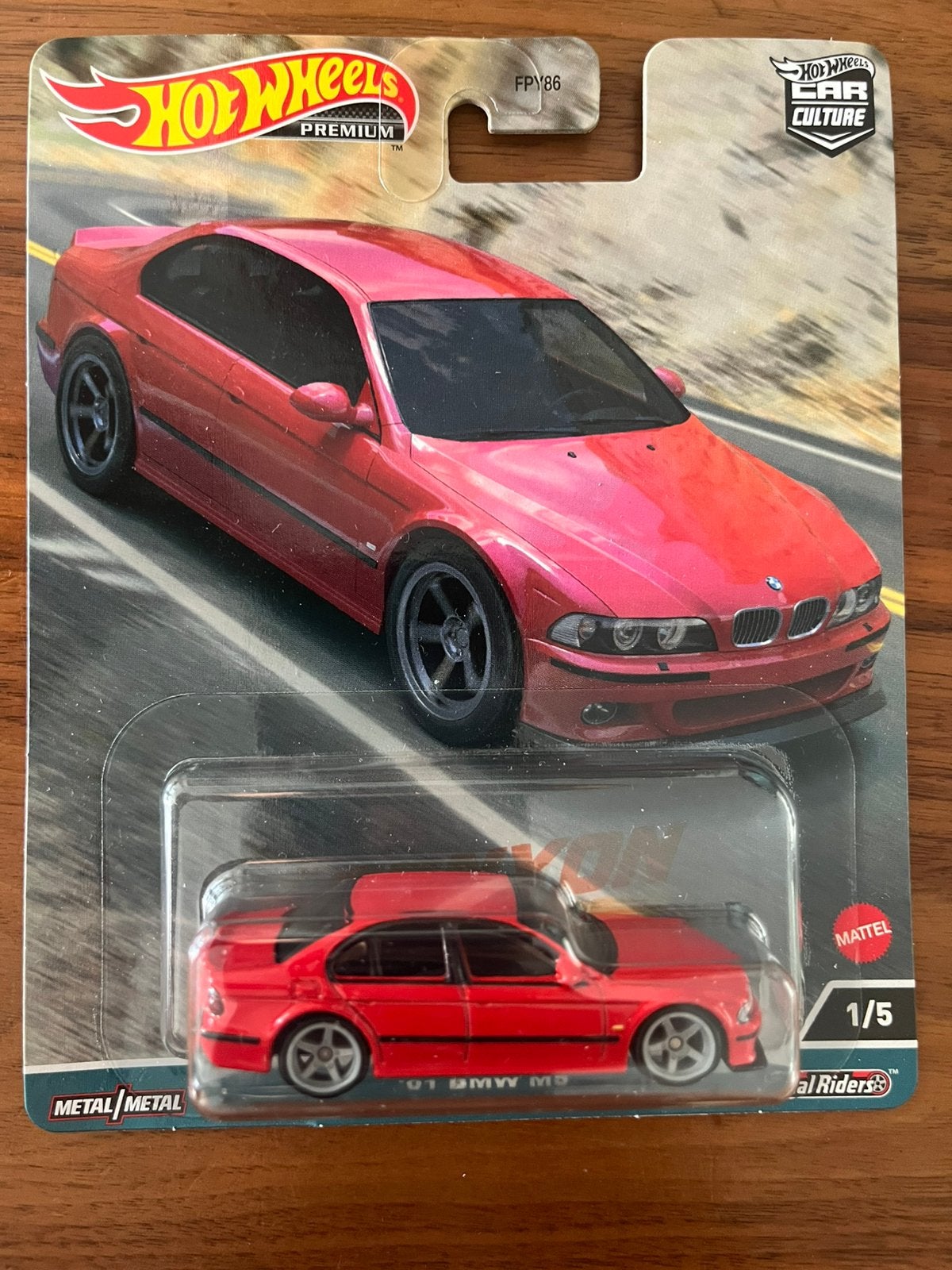 BMW M5 ‘01 Hotwheels Premium 1:64 CarCulture RealRiders, Hobby en Vrije tijd, Verzenden, Nieuw, Auto