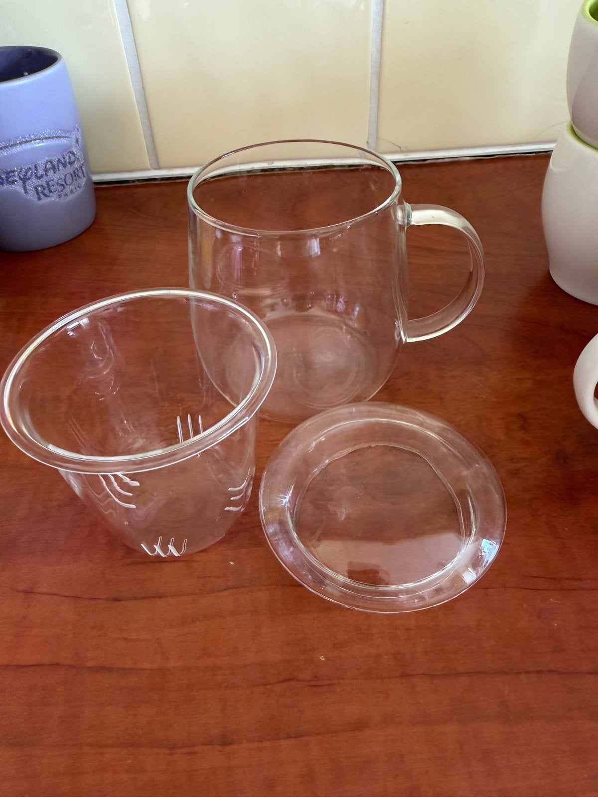 Theeglas met houder, Overige typen, Ophalen of Verzenden, Gebruikt, Glas