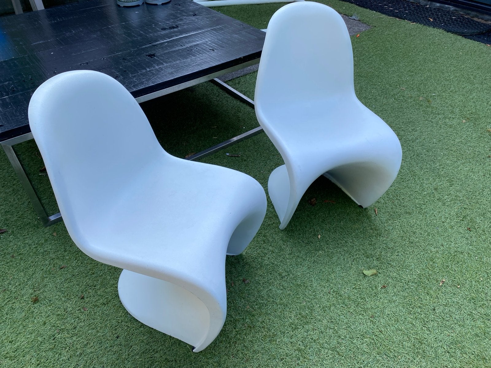 2x Verner Panton Chair Junior - Witte Design Kinderstoelen, Ophalen, Kunststof, Gebruikt, Twee
