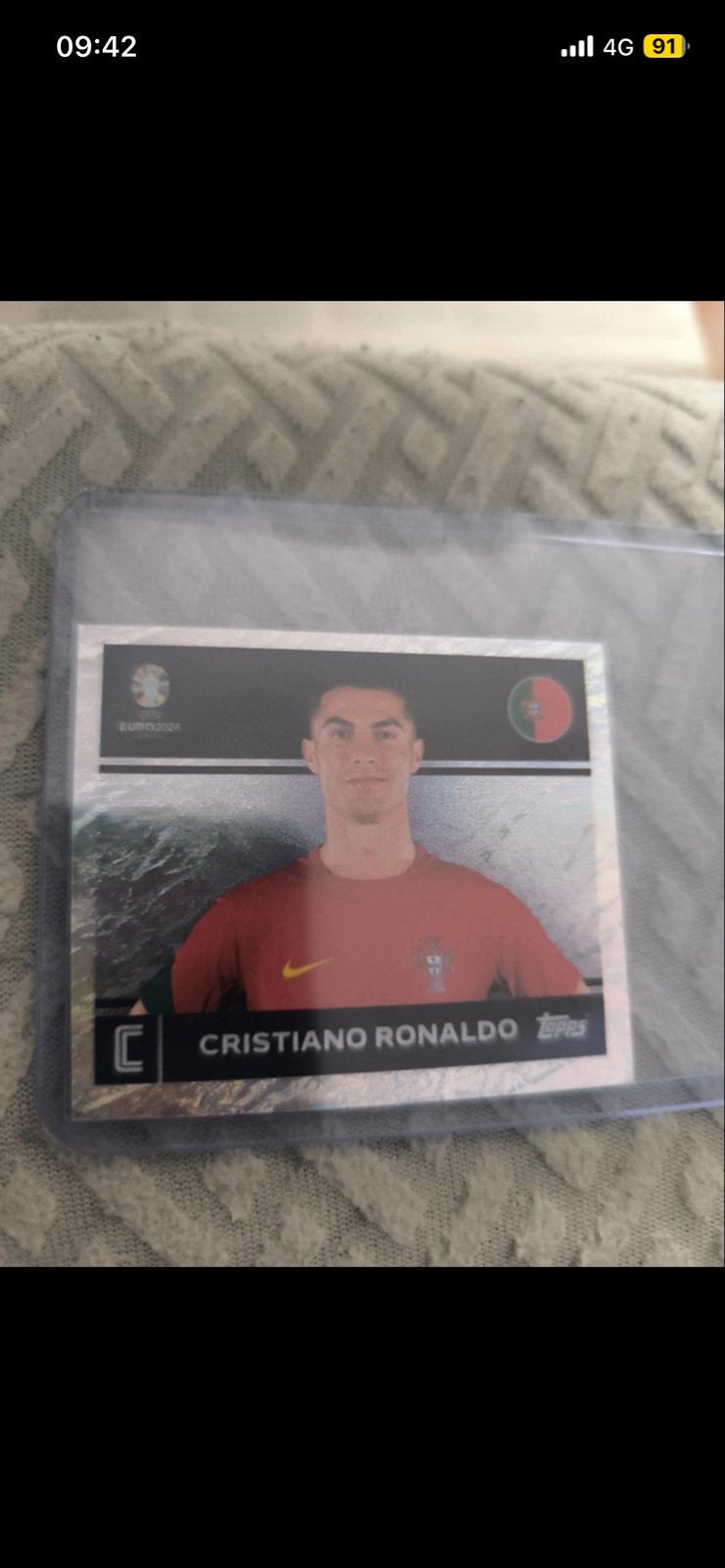 Cristiano Ronaldo Topps EURO 2024 Spelerskaart, Ophalen of Verzenden, Zo goed als nieuw, Buitenlandse clubs, Spelerskaart
