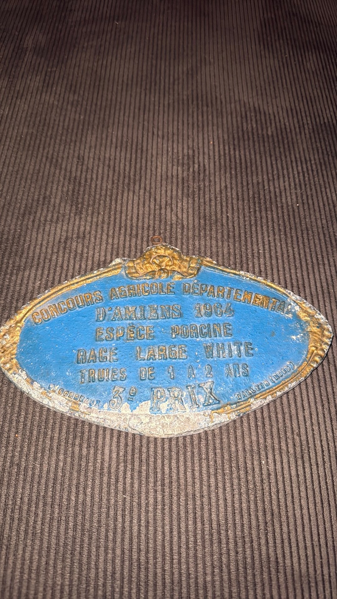 Antieke Franse landbouwprijs 1964 - Gietijzer, Ophalen