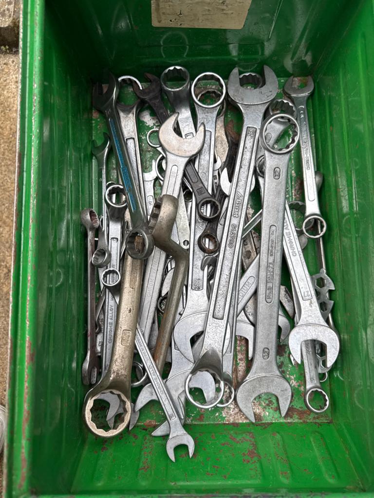 Grote partij gebruikte steeksleutels en ringsleutels, Ophalen, Gebruikt, 250 mm of meer
