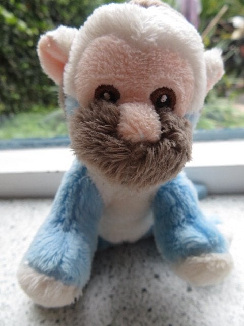 Doodshoofdaapje aapje Petjes World dierentuin Apenheul blauw, Korrelvulling, Blauw, Ophalen of Verzenden, Zo goed als nieuw