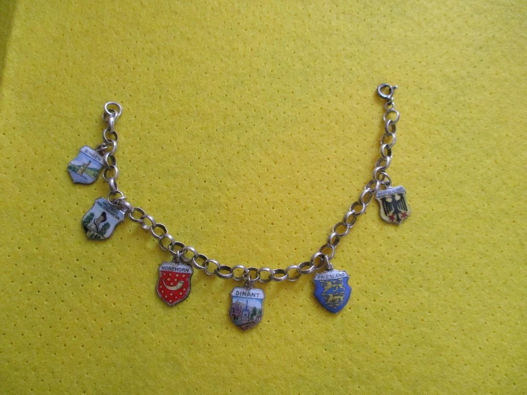 zilver armbandje met hangers, Verzenden, Zilver, Armband