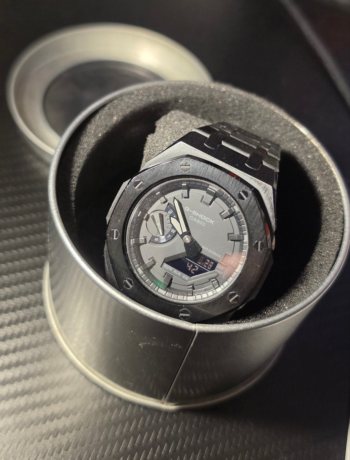 Casio G-Shock GA-2100 AP Custom Full Steel Black Watch, Casio, Kunststof, Kunststof, Ophalen of Verzenden