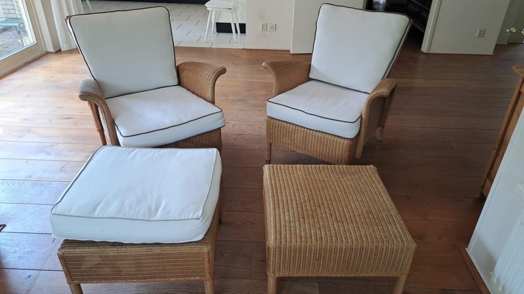 Set van Lloyd Loom stoelen, ontworpen door Jan des Bouvrie, Huis en Inrichting, Stoelen, Ophalen, Gebruikt