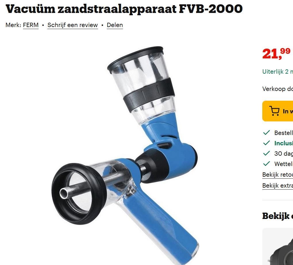 Zandstralers Ferm spotprijs 50 euro de 10st, Doe-het-zelf en Verbouw, Reinigingsmachines, Ophalen, Nieuw, Overige typen