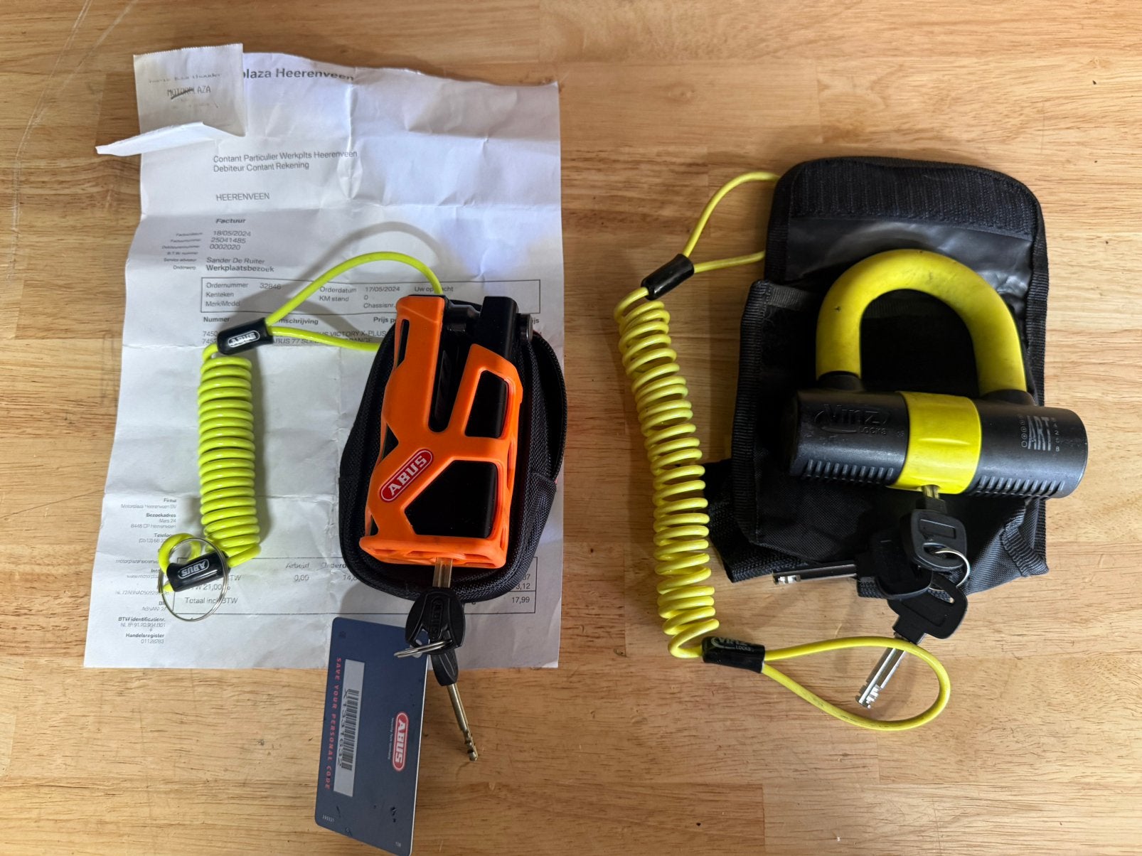 Schijfrem slot motor Vinz en Abus ( schijfremslot ART ), Ophalen of Verzenden, Zo goed als nieuw