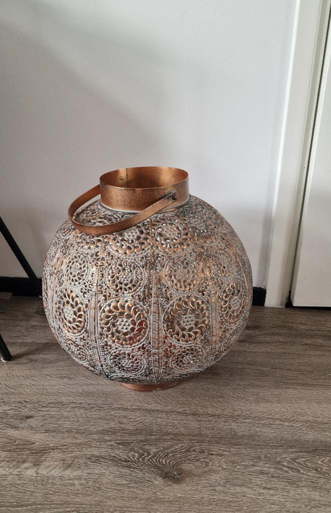 Decoratieve Oosterse Kandelaar, Huis en Inrichting, Woonaccessoires | Kandelaars en Kaarsen, Ophalen, Wit, Zo goed als nieuw, Metaal