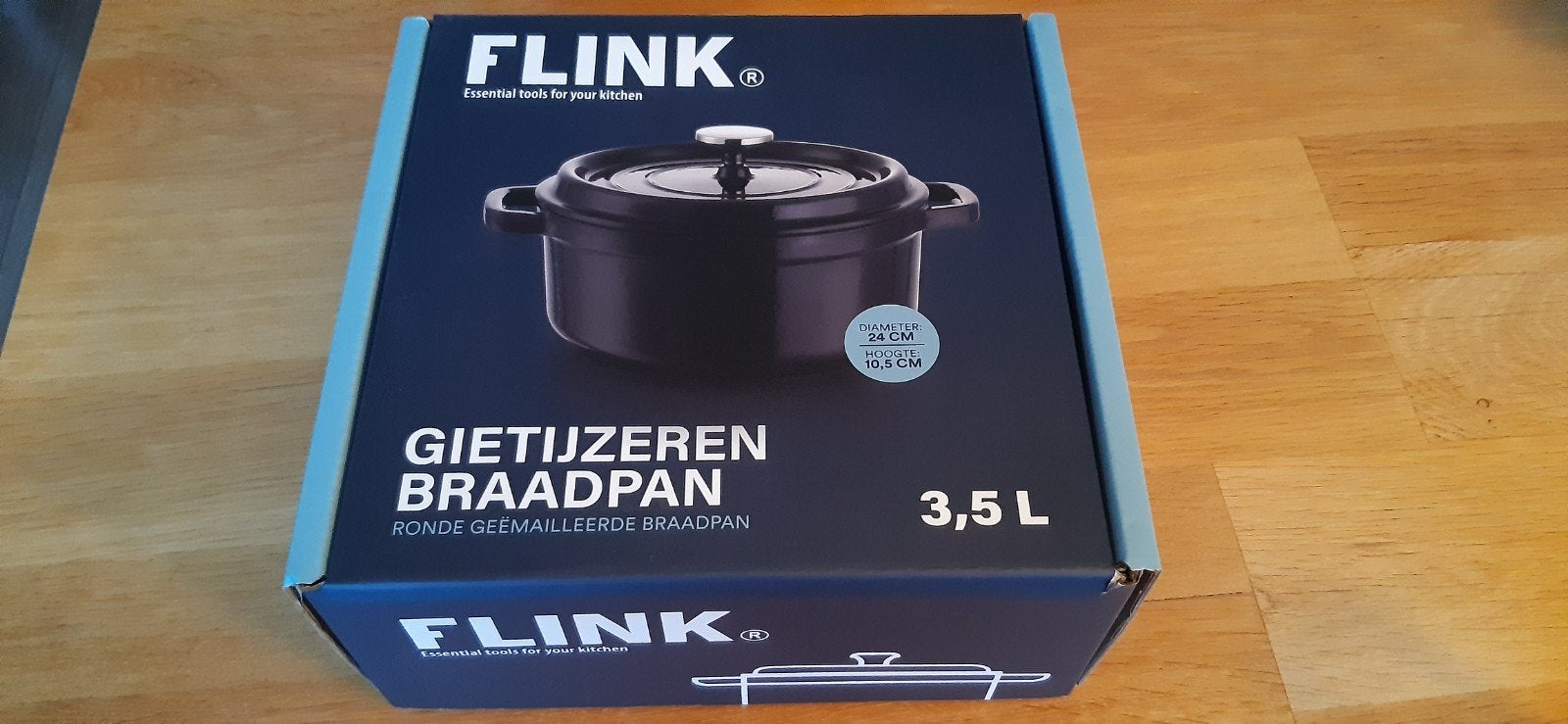 FLINK gietijzeren braadpan, 3,5 l - Gloednieuw in doos, Ophalen, Nieuw, Gietijzer