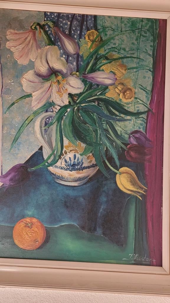 Schilderij van J. Viester 60x80 cm, olieverf, Ophalen