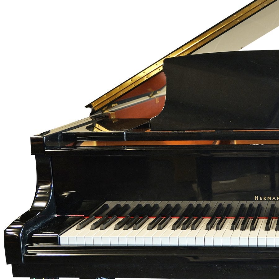 Hermann Jacobi GP160 Baby Vleugel Zwart Hoogglans, Muziek en Instrumenten, Piano's, Gebruikt, Zwart, Ophalen of Verzenden, Hoogglans