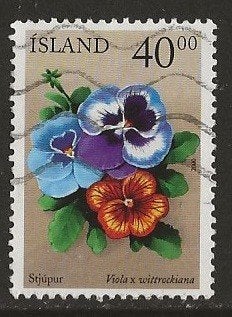 IJsland 11, viooltjes voor cadee, Verzenden, IJsland, Gestempeld
