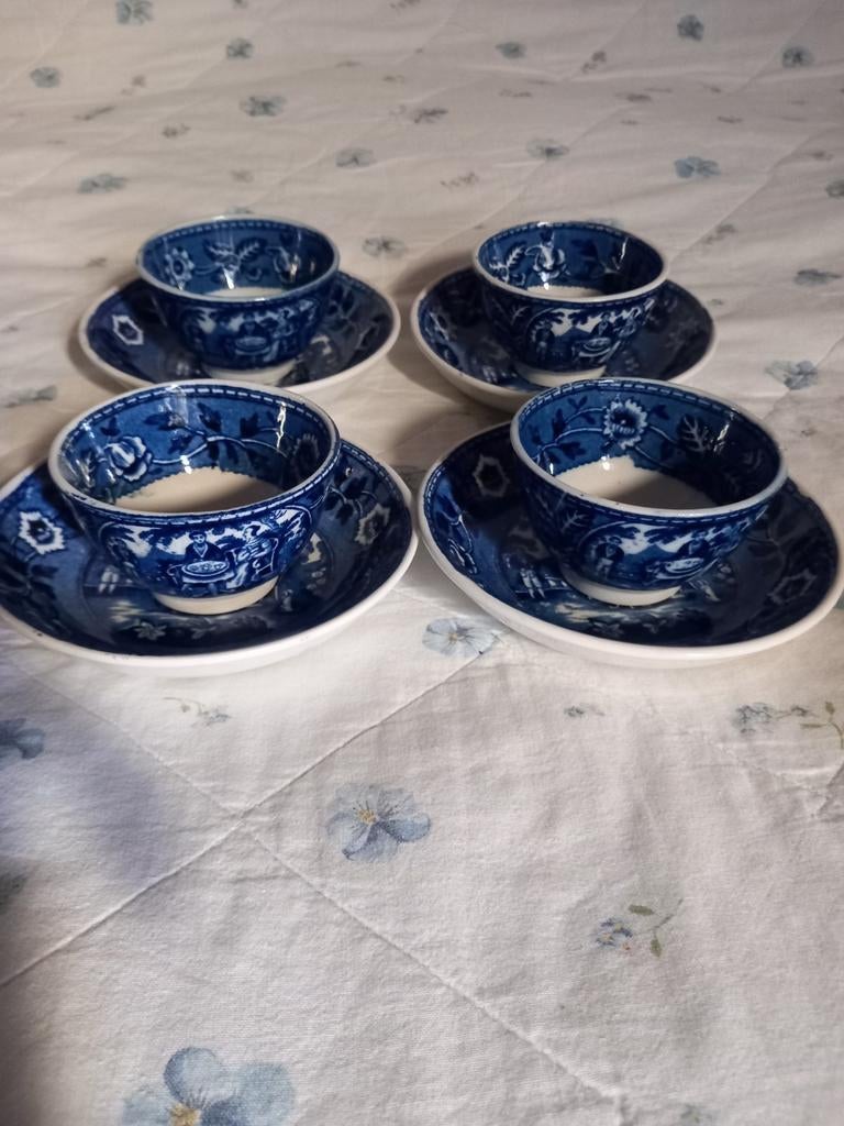 Societe ceramique Maastricht Teadrinker 4 kop en schotels, Antiek en Kunst, Antiek | Servies los, Ophalen of Verzenden
