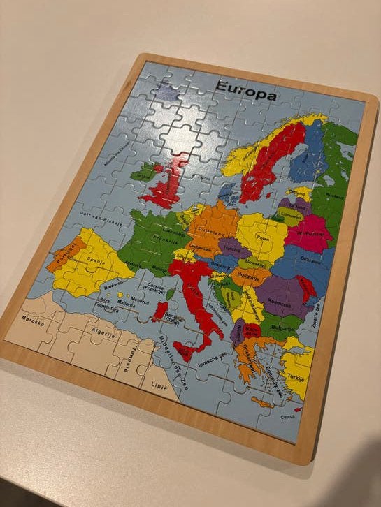 Houten Europa Puzzel - Educatief en Compleet, Gebruikt, Van hout, 4 tot 6 jaar, Meer dan 50 stukjes