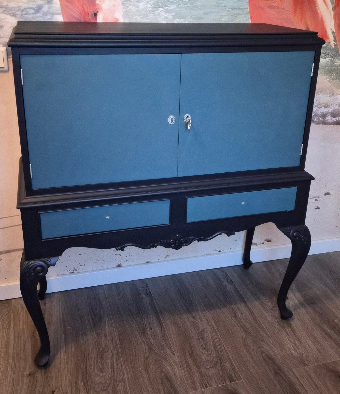 Queen Ann brocante kast 103x44x112 cm, Ophalen, Queen Ann