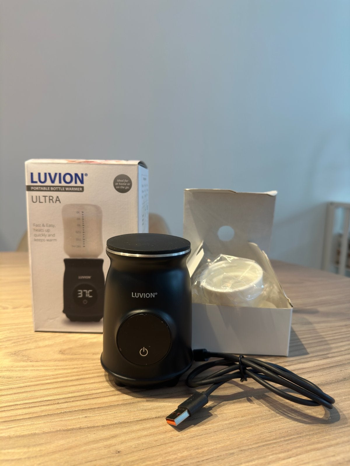 Luvion Ultra Pro flessenwarmer met adapters, Flessen- of potjesverwarmer, Luvion, Nieuw, Ophalen of Verzenden