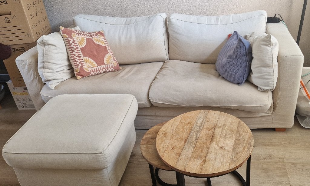 Linteloo bank met hocker, Ophalen, Gebruikt, Driepersoons, 75 tot 100 cm