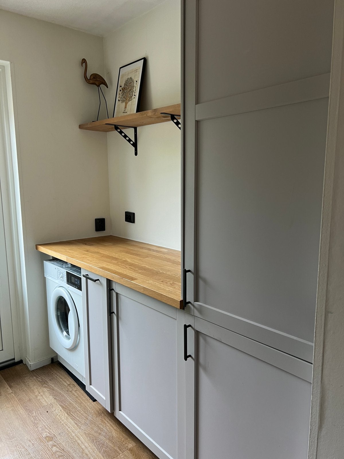IKEA bijkeuken/keuken met kasten en inbouwvriezer, Ophalen, Zo goed als nieuw, Wit