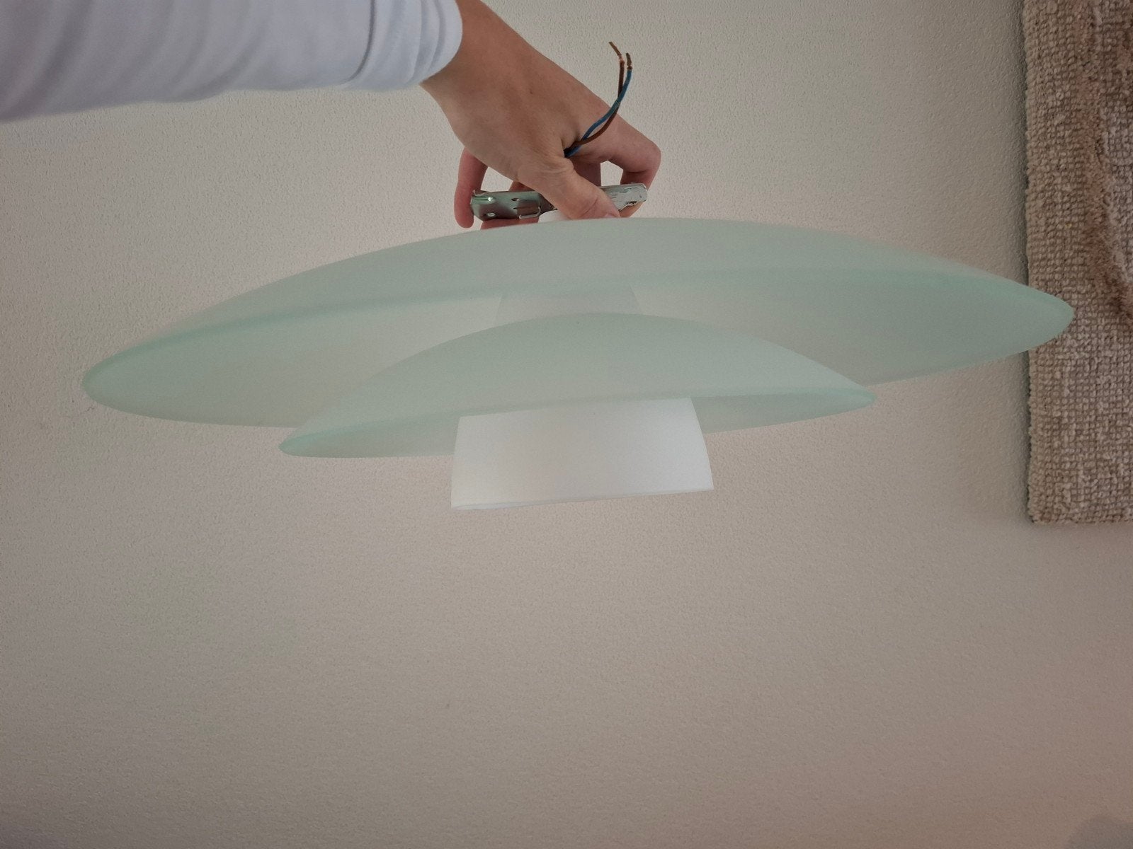 mooie glazen UFO lamp, Ophalen