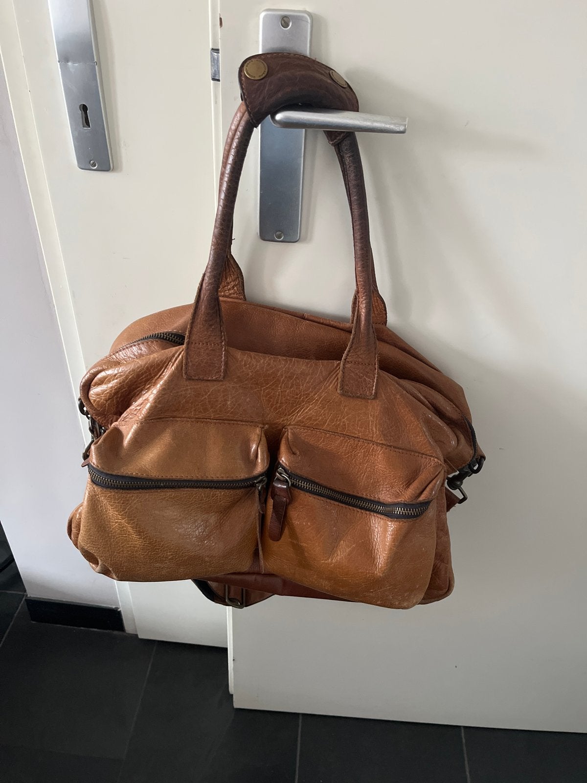 Stijlvolle Leren Handtas - Bruin, Ophalen of Verzenden, Gebruikt, Bruin, Handtas