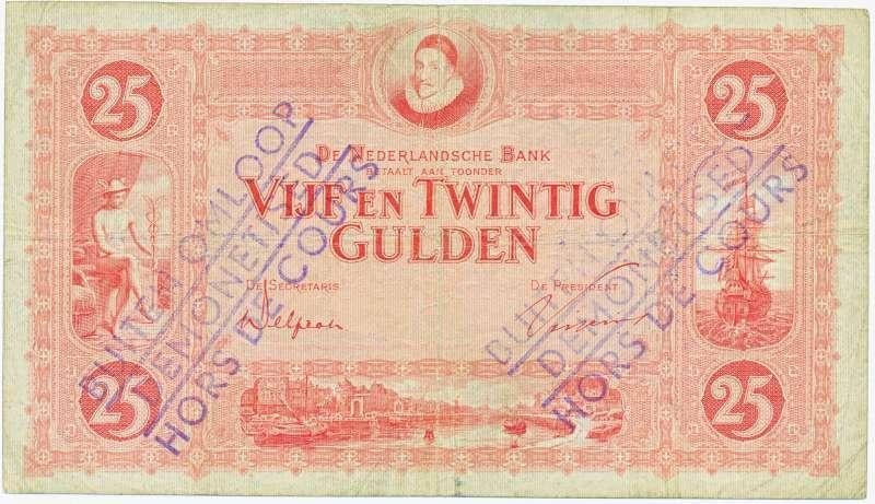 NL 25 gulden 1930 Willem van Oranje Buiten omloop gesteld, Postzegels en Munten, Bankbiljetten | Nederland, Ophalen of Verzenden