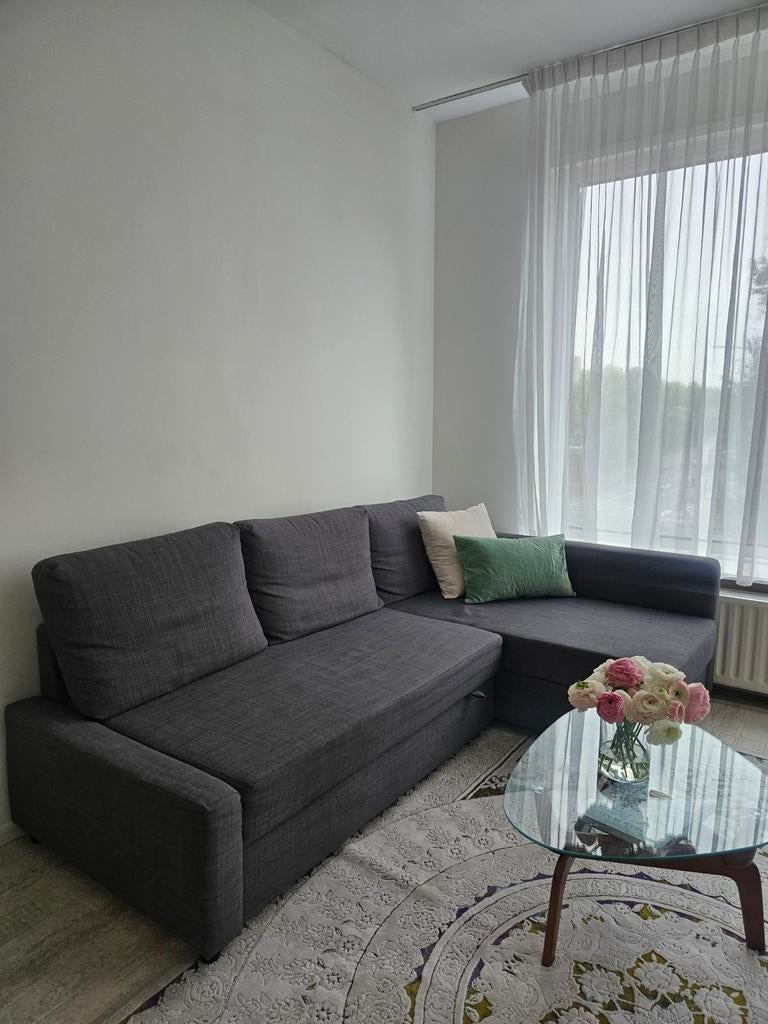 IKEA Friheten (slaap)Hoekbank - Grijs met Opbergruimte, Ophalen, 100 tot 125 cm, Hoekbank, Driepersoons