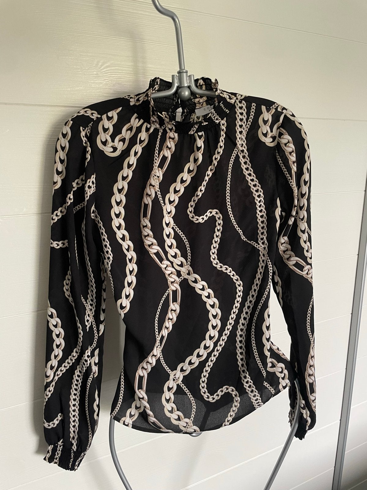 Costes Studio blouse met kettingprint, Verzenden, Zo goed als nieuw, Maat 34 (XS) of kleiner, Zwart