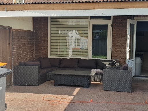 GRATIS op tehalen LOUNGESET met TAFEL ., Tuin en Terras, Ophalen, Gebruikt, Wicker, Hocker