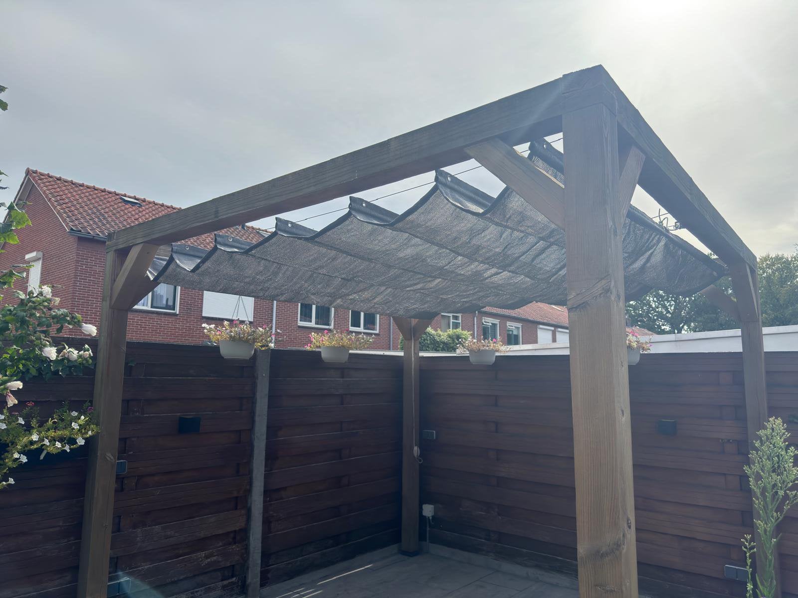 Harmonicadoek voor pergola (280 breed x 300 cm lang), Tuin en Terras, Ophalen, Zo goed als nieuw, Tuinpaviljoen