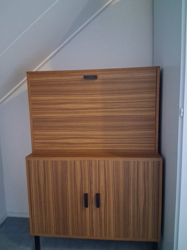 Vintage Bureau-Kast Combinatie - Stijlvol & Functioneel, Ophalen, Met lades, Hout, Bureau-kast combinatie