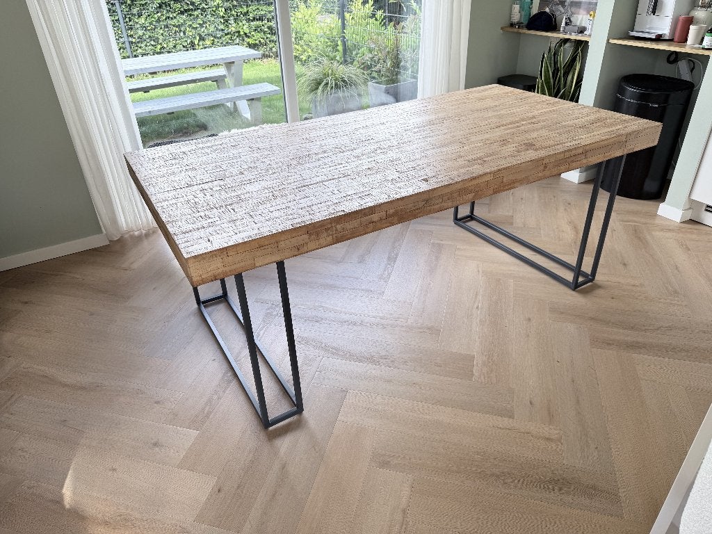 Reefs Interior teak eettafel te koop 200 x 100 cm, Huis en Inrichting, Tafels | Eettafels, Ophalen, Gebruikt, Teakhout, 200 cm of meer