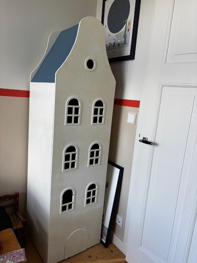 Grachtenhuisjes kinderkast handgemaakt - 2 stuks, Ophalen, Gebruikt