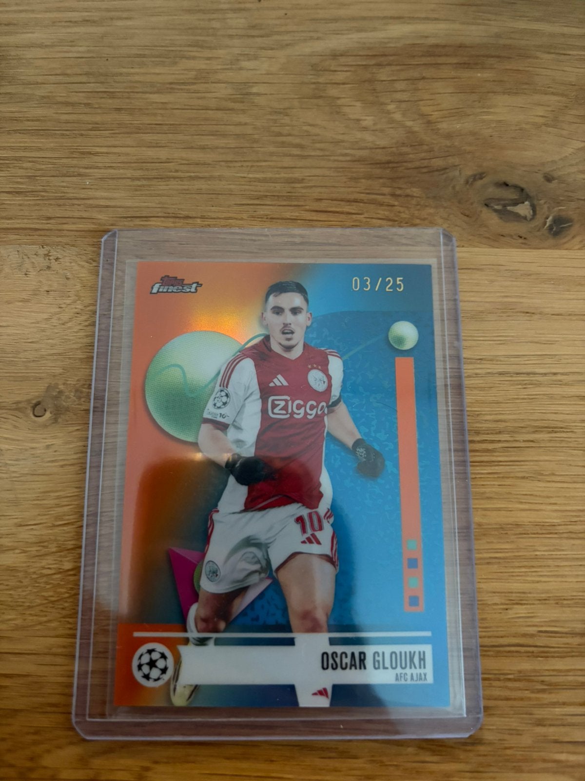 Oscar gloukh /25 Topps finest - ajax, Verzenden, Zo goed als nieuw, Ajax, Spelerskaart