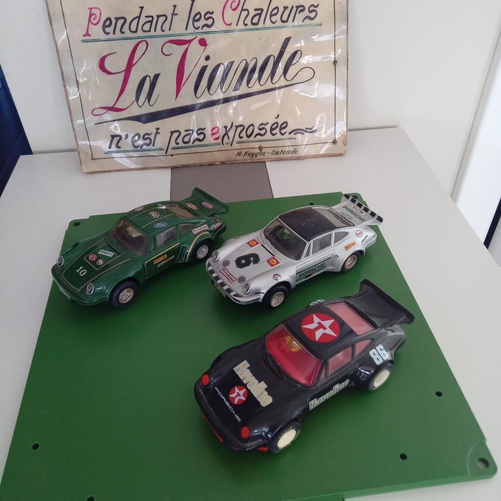 SCALEXTRIC SLOTCARS 3 X PORSCHE TURBO, Verzenden, Auto