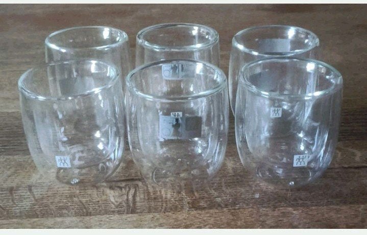 6x Zwilling Sorrento dubbelwandige espressoglazen, Ophalen of Verzenden, Zo goed als nieuw