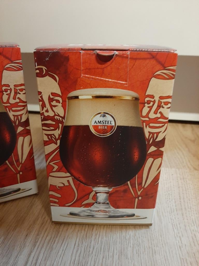 2x Amstel bock glas, Ophalen of Verzenden