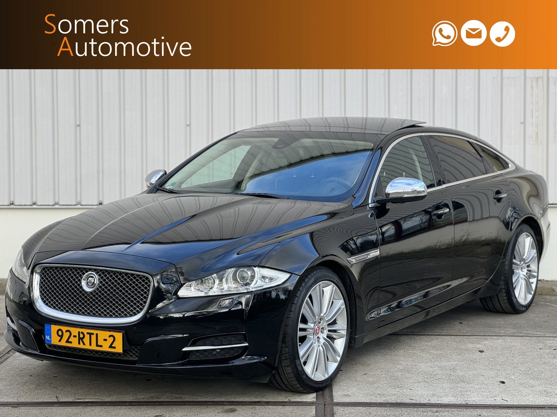 Jaguar XJ 5.0 V8 Premium Luxury LWB | Panorama | Massage | S, Auto's, Jaguar, Automaat, Zwart, Bedrijf, Sedan