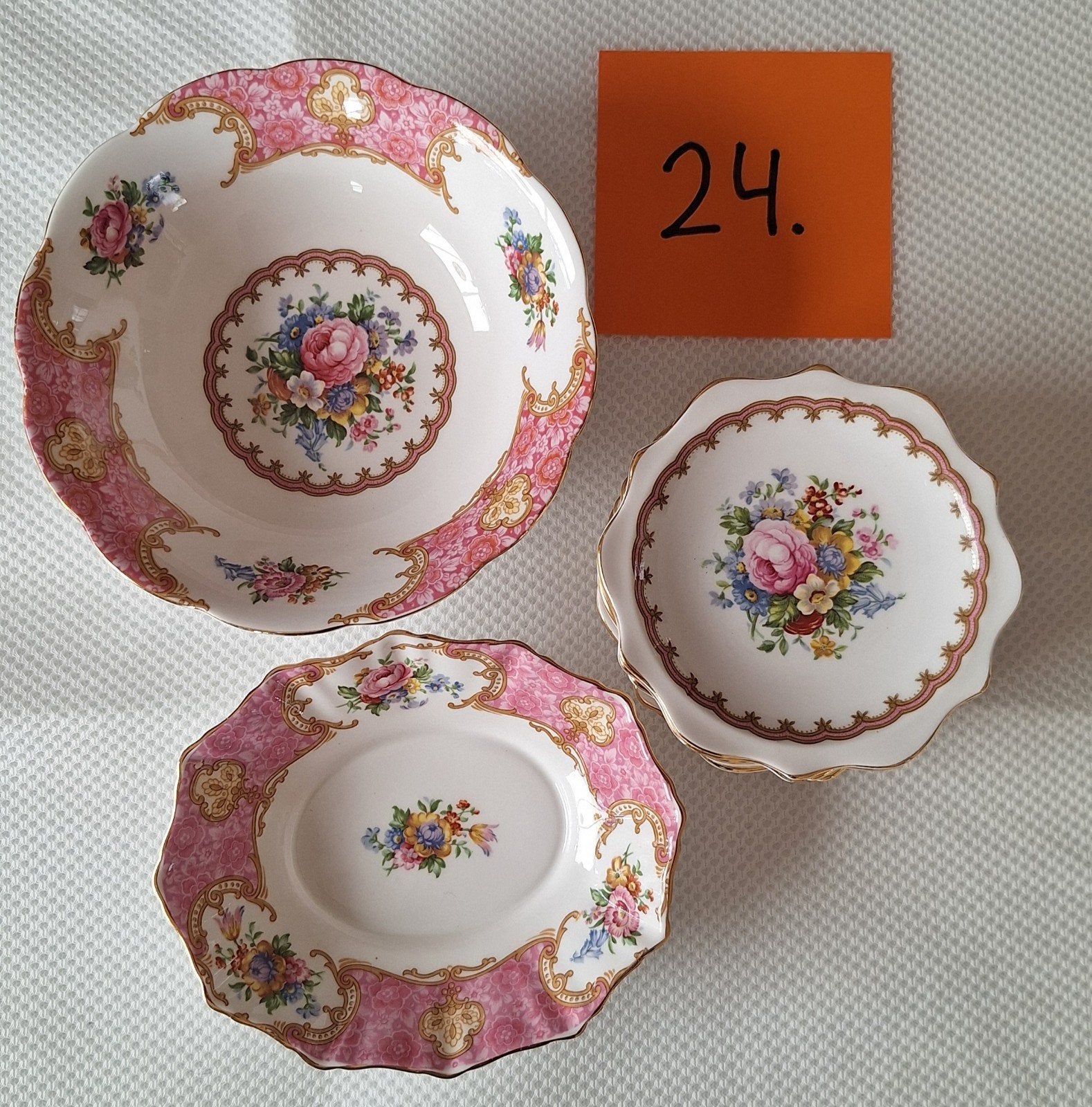 Royal Albert Lady carlyle bonbon set van 8., Ophalen of Verzenden