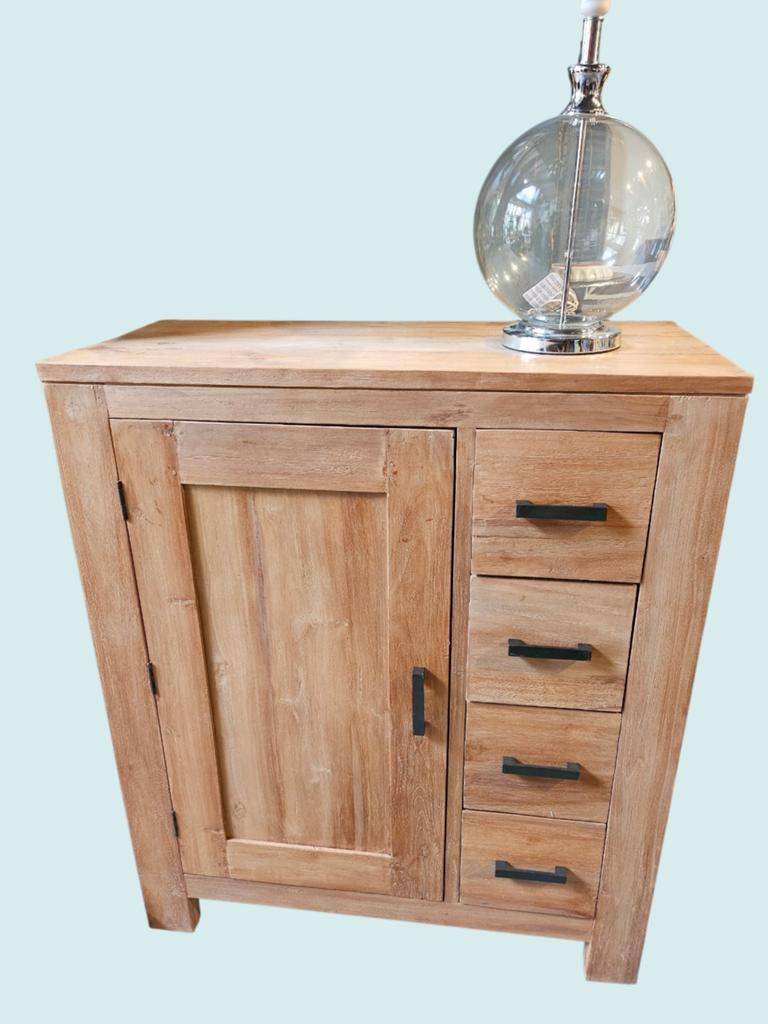 Houten kast met lade en deuren - Landelijke stijl, Ophalen, Gebruikt, Onbekend, Onbekend